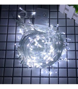 Более Гирлянда 100LED белый цвет свечения, прозрачный провод 8м