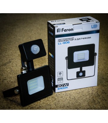 Светодиодный прожектор Feron LL-906 20W с датчиком движения