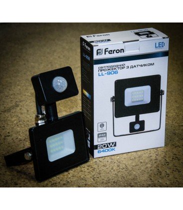 Светодиодный прожектор Feron LL-906 20W с датчиком движения