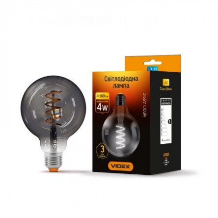 LED лампа VIDEX Filament G95FG 4W E27 2100K 220V