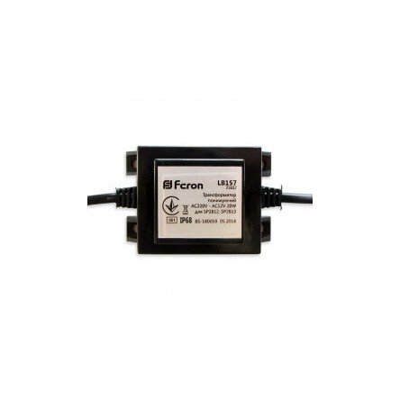 Трансформатор Feron LB157 понижающий AC220V - AC12V 10W/20W IP68 для SP2812, SP2813