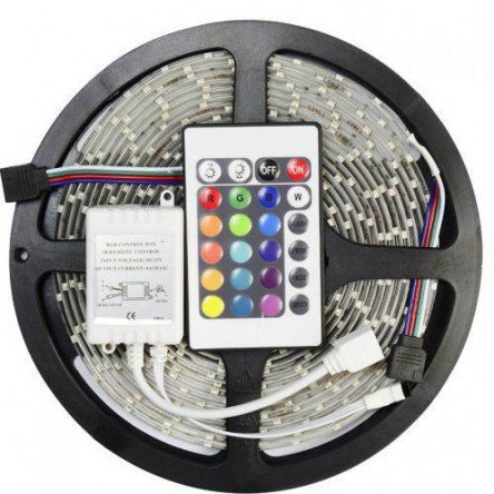 Набор из: LED лента RGB 14.4W/m 5m + контроллер RGB + блок питания 100W