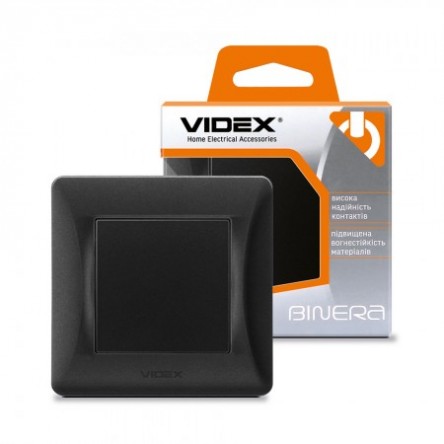 VIDEX BINERA Выключатель черный графит 1кл