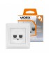 VIDEX BINERA Розетка CAT6+CAT6 подвійна компьютерна чорний графіт