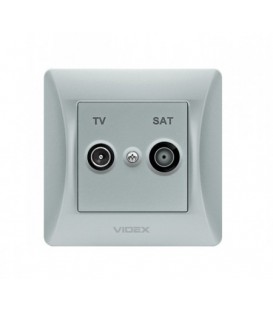 VIDEX BINERA Розетка TV+SAT конечная серебряный шёлк