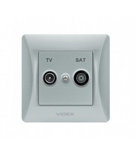 Более VIDEX BINERA Розетка TV+SAT конечная серебряный шёлк