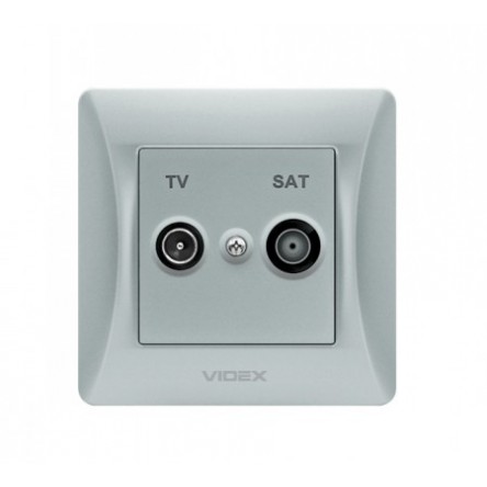 VIDEX BINERA Розетка TV+SAT сріблявий шовк