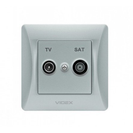 VIDEX BINERA Розетка TV+SAT сріблявий шовк