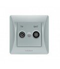 VIDEX BINERA Розетка TV+SAT конечная серебряный шёлк