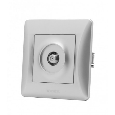 VIDEX BINERA Розетка SAT одинарная спутниковая серебряный шёлк