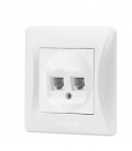 VIDEX BINERA Розетка біла CAT6 + CAT3 подвійна