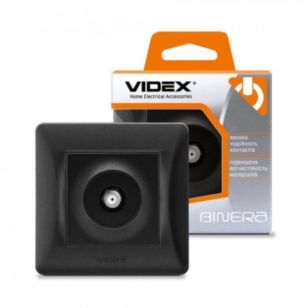 VIDEX BINERA Розетка кремовая 1ая с заземлением и крышкой