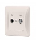 VIDEX BINERA Розетка кремова TV + SAT