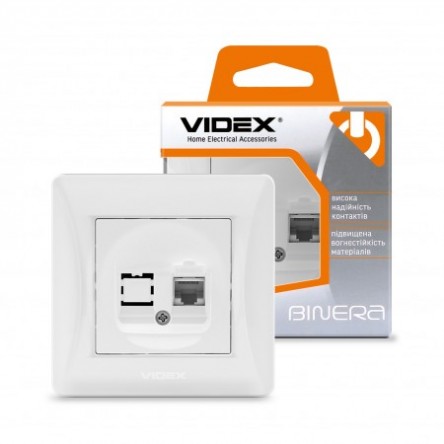 VIDEX BINERA Розетка белая CAT6 одинарная компьютерная