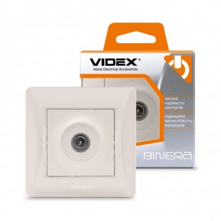 VIDEX BINERA Розетка TV спутниковая серебряный шёлк