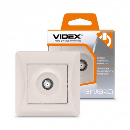 VIDEX BINERA Розетка TV спутниковая серебряный шёлк