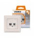VIDEX BINERA Розетка CAT6+CAT3 сріблявий шовк