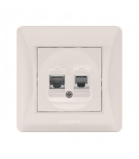 VIDEX BINERA Розетка CAT6+CAT3 сріблявий шовк