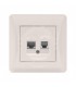 VIDEX BINERA Розетка CAT6+CAT3 сріблявий шовк