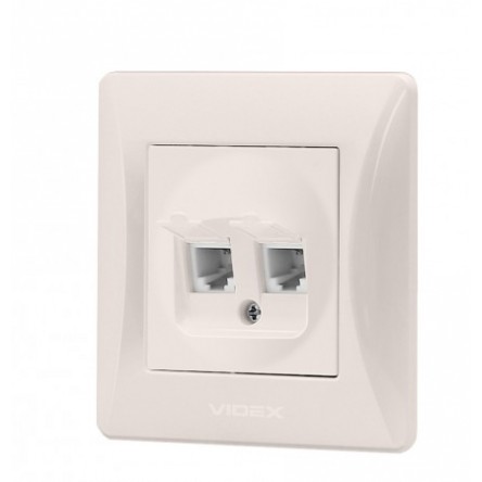 VIDEX BINERA Розетка CAT6+CAT3 сріблявий шовк