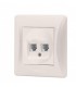 VIDEX BINERA Розетка CAT6+CAT3 сріблявий шовк