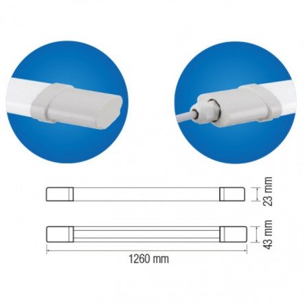 Влагозащищенный LED светильник Horoz IRMAK-36 36W 1160см