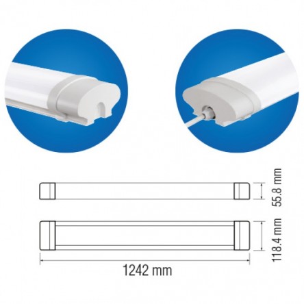 Промышленный LED светильник Horoz Okyanus-72 72W 124 см