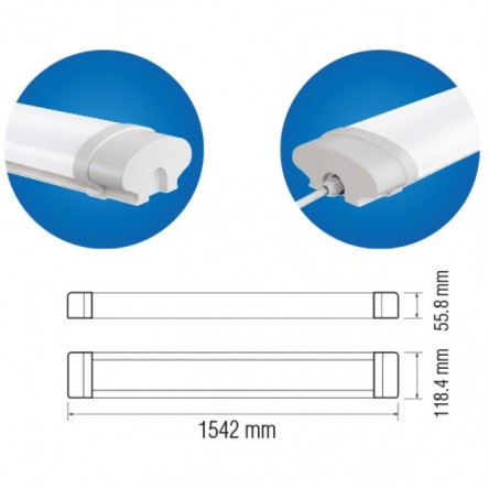 Промышленный LED светильник Horoz Okyanus-90 90W 154 см