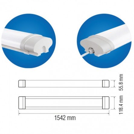 Промышленный LED светильник Horoz Okyanus-90 90W 154 см