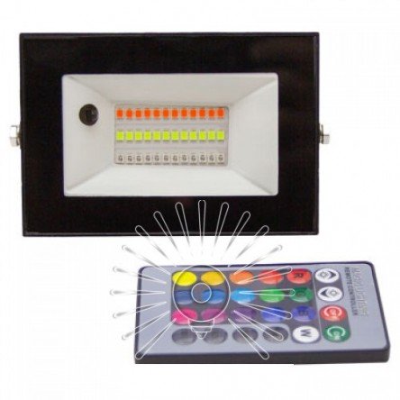 Светодиодный прожектор RGB 30W Lemanso LMP76-30 (цветной) + пульт