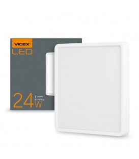 LED светильник накладной квадрат VIDEX 24W 5000K