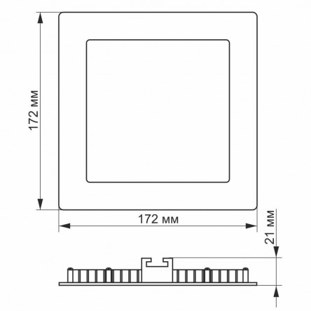 LED светильник накладной квадрат VIDEX 24W 5000K