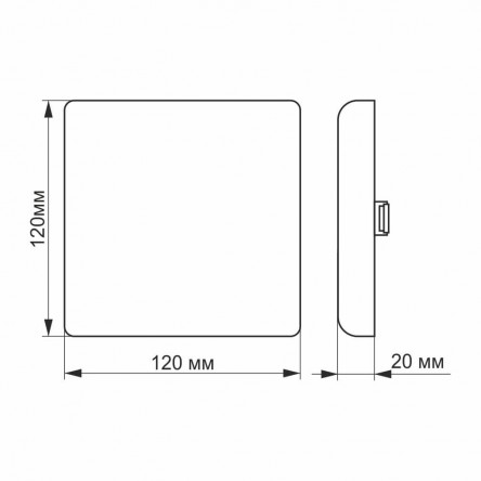 LED светильник накладной квадрат VIDEX 24W 5000K