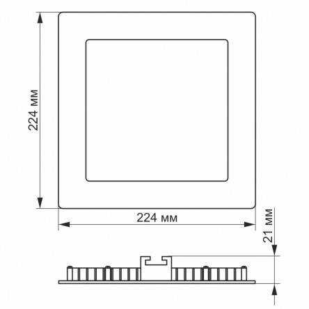 LED светильник накладной квадрат VIDEX 24W 5000K
