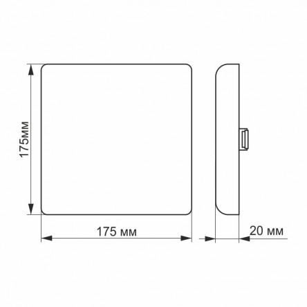 LED светильник накладной квадрат VIDEX 24W 5000K