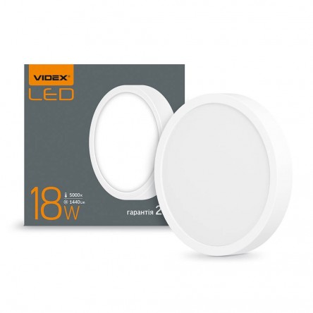 LED светильник накладной квадрат VIDEX 24W 5000K