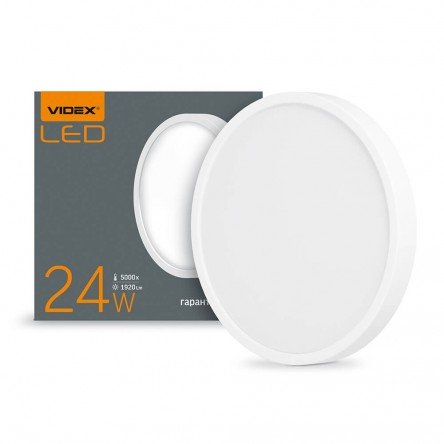 LED светильник накладной квадрат VIDEX 24W 5000K