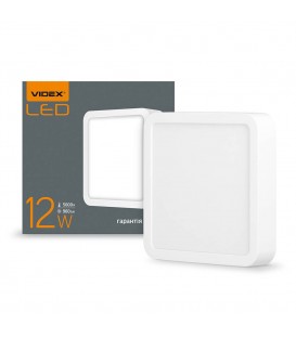 LED светильник накладной квадрат VIDEX 24W 5000K