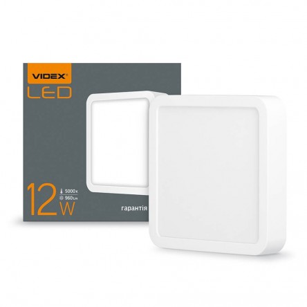 LED светильник накладной квадрат VIDEX 24W 5000K