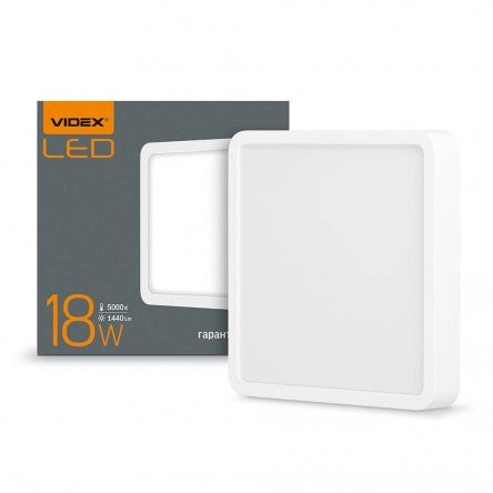 LED светильник накладной квадрат VIDEX 24W 5000K