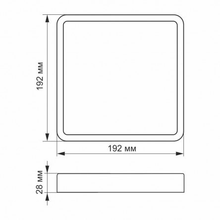 LED светильник накладной квадрат VIDEX 24W 5000K