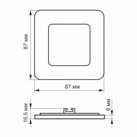 LED светильник накладной квадрат VIDEX 24W 5000K