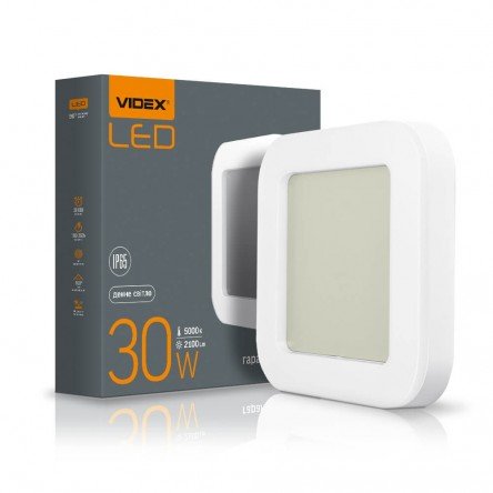LED светильник накладной квадрат VIDEX 24W 5000K