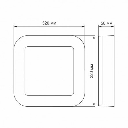 LED светильник накладной квадрат VIDEX 24W 5000K
