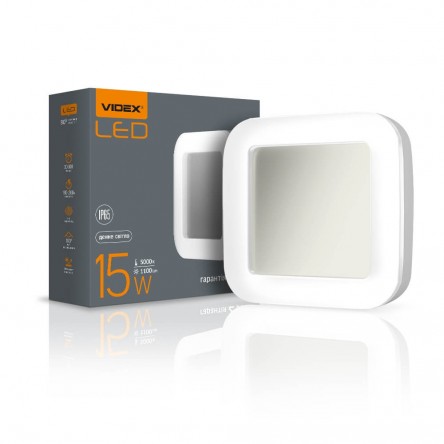 LED светильник накладной квадрат VIDEX 24W 5000K