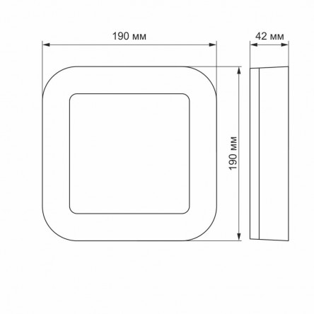 LED светильник накладной квадрат VIDEX 24W 5000K