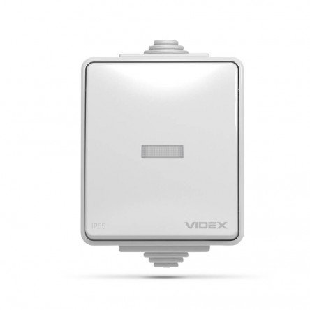 VIDEX BINERA IP65 Выключатель внешний двухклавишный серый