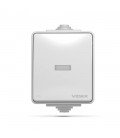 VIDEX BINERA IP65 Выключатель внешний одноклавишный с подсветкой серый
