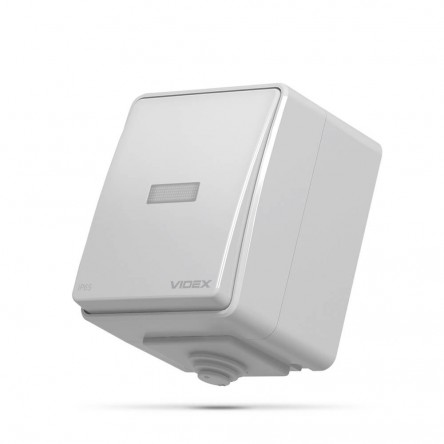 VIDEX BINERA IP65 Выключатель внешний двухклавишный серый