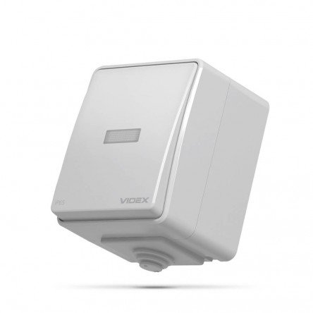 VIDEX BINERA IP65 Выключатель внешний двухклавишный серый